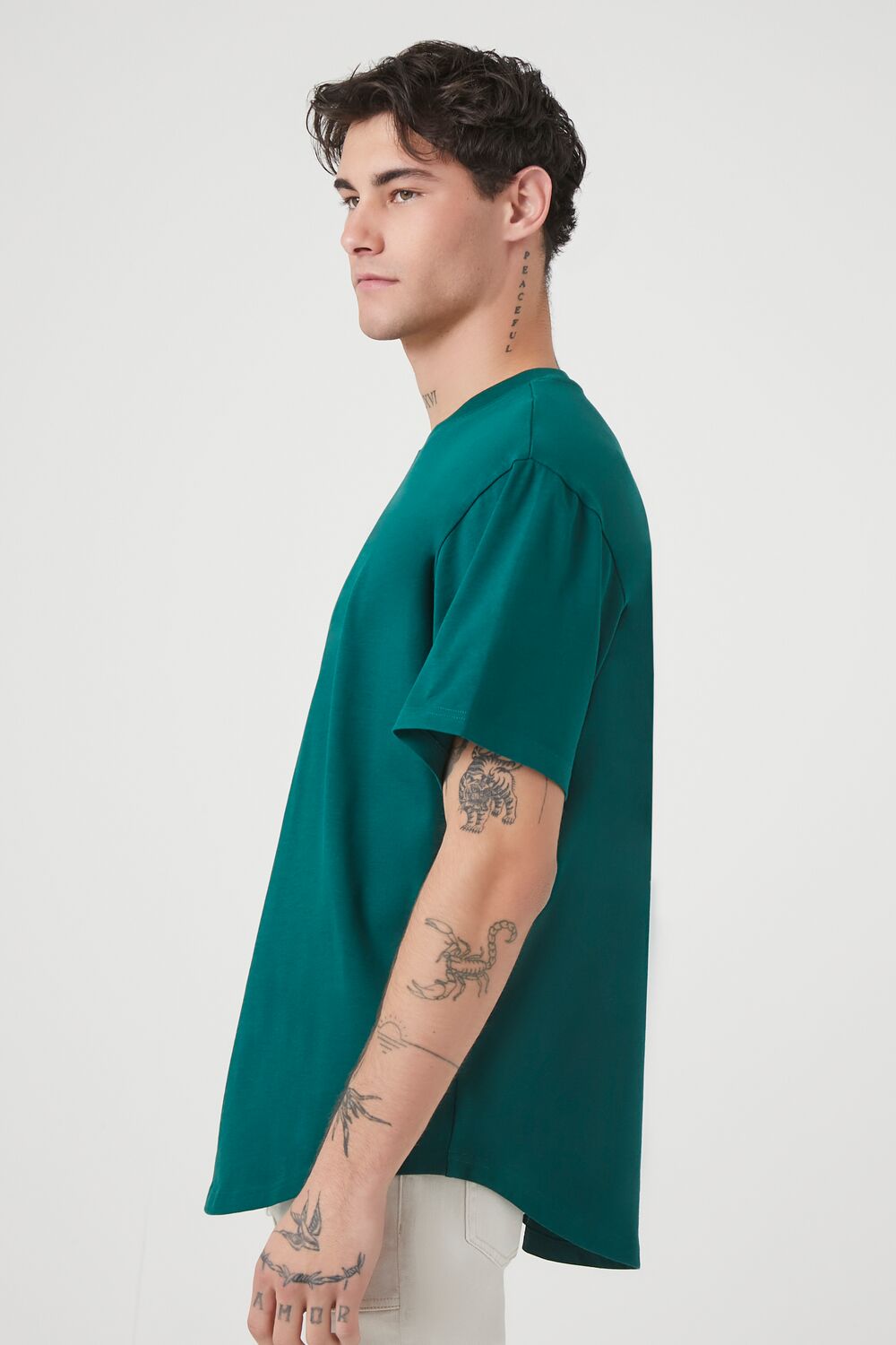  Forever 21 Scoop Cotton Crew Tee - black - Bonton