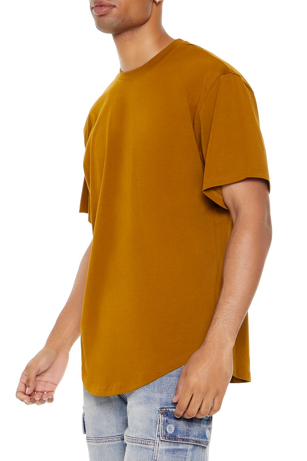  Forever 21 Scoop Cotton Crew Tee - black - Bonton