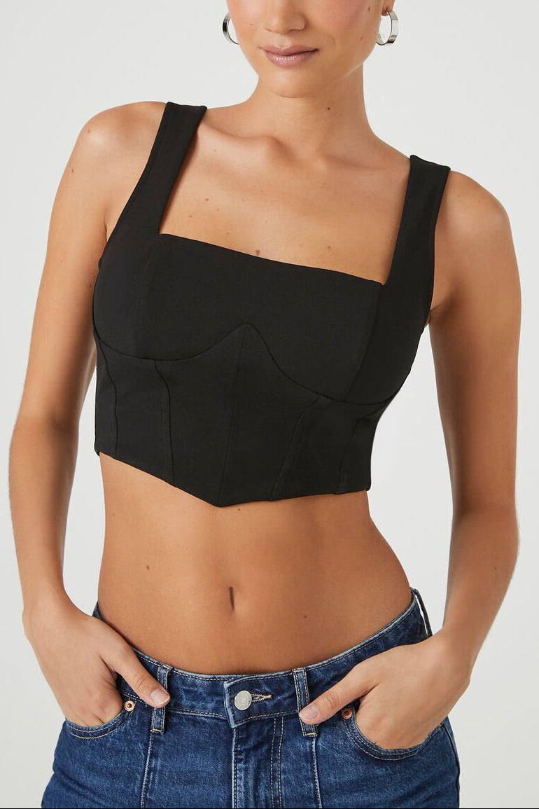  Forever 21 Corset Crop Top - white - Bonton