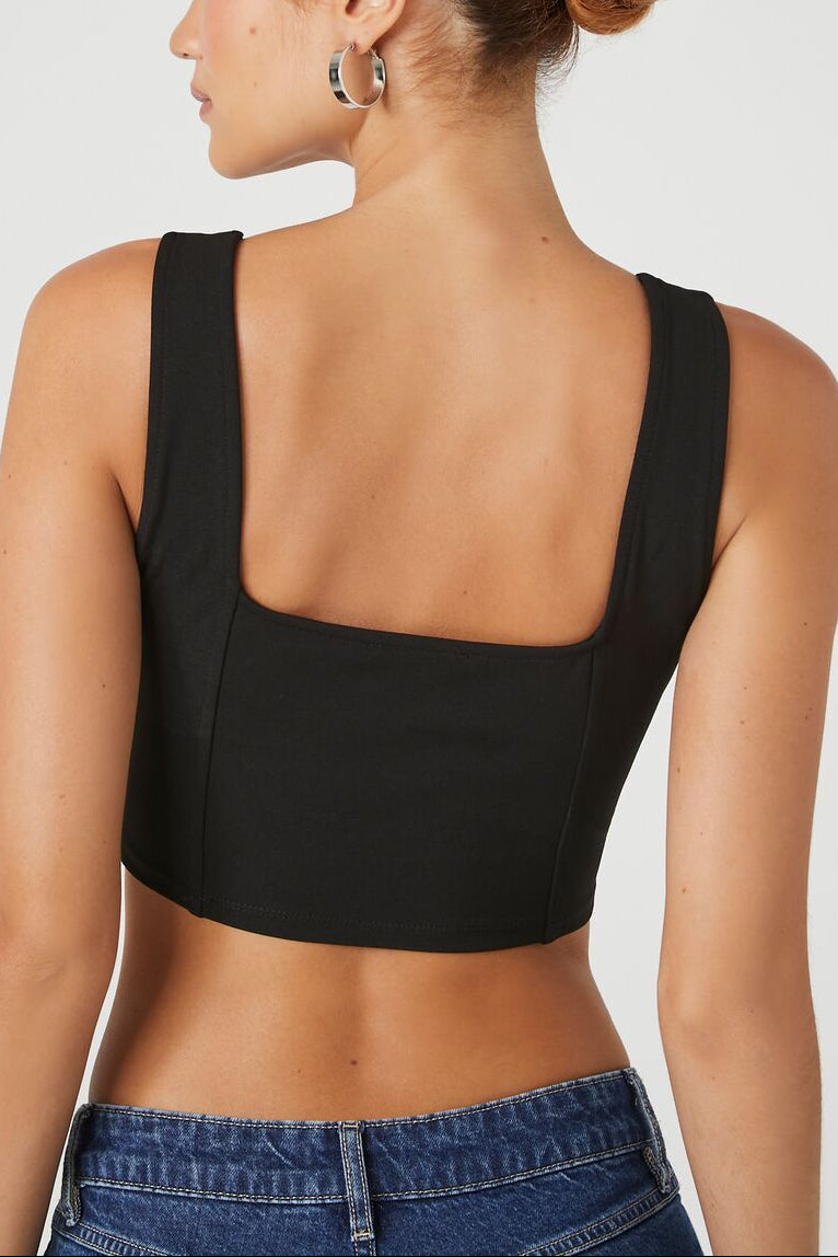  Forever 21 Corset Crop Top - white - Bonton