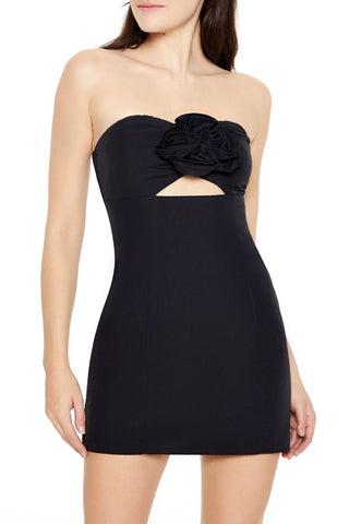 Rosette Strapless Mini Dress