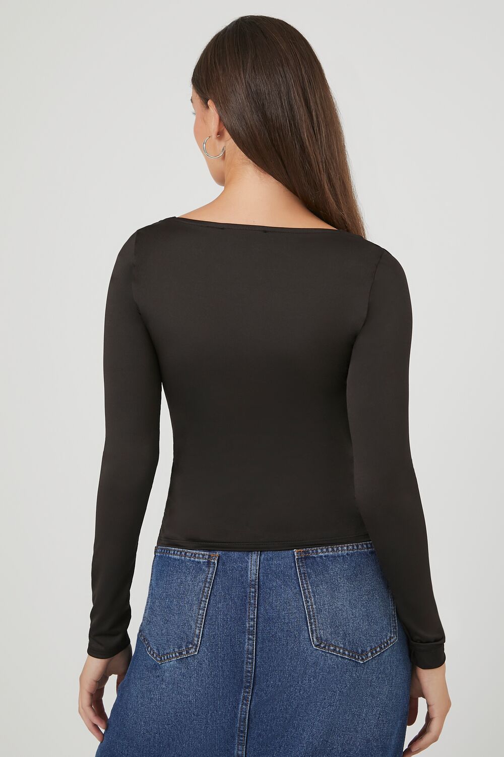  Forever 21 Cami Long-Sleeve Top - grey - Bonton