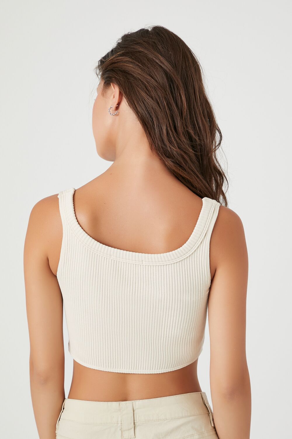  Forever 21 Seamless Curve-Hem Cropped Tank Top - birch - Bonton