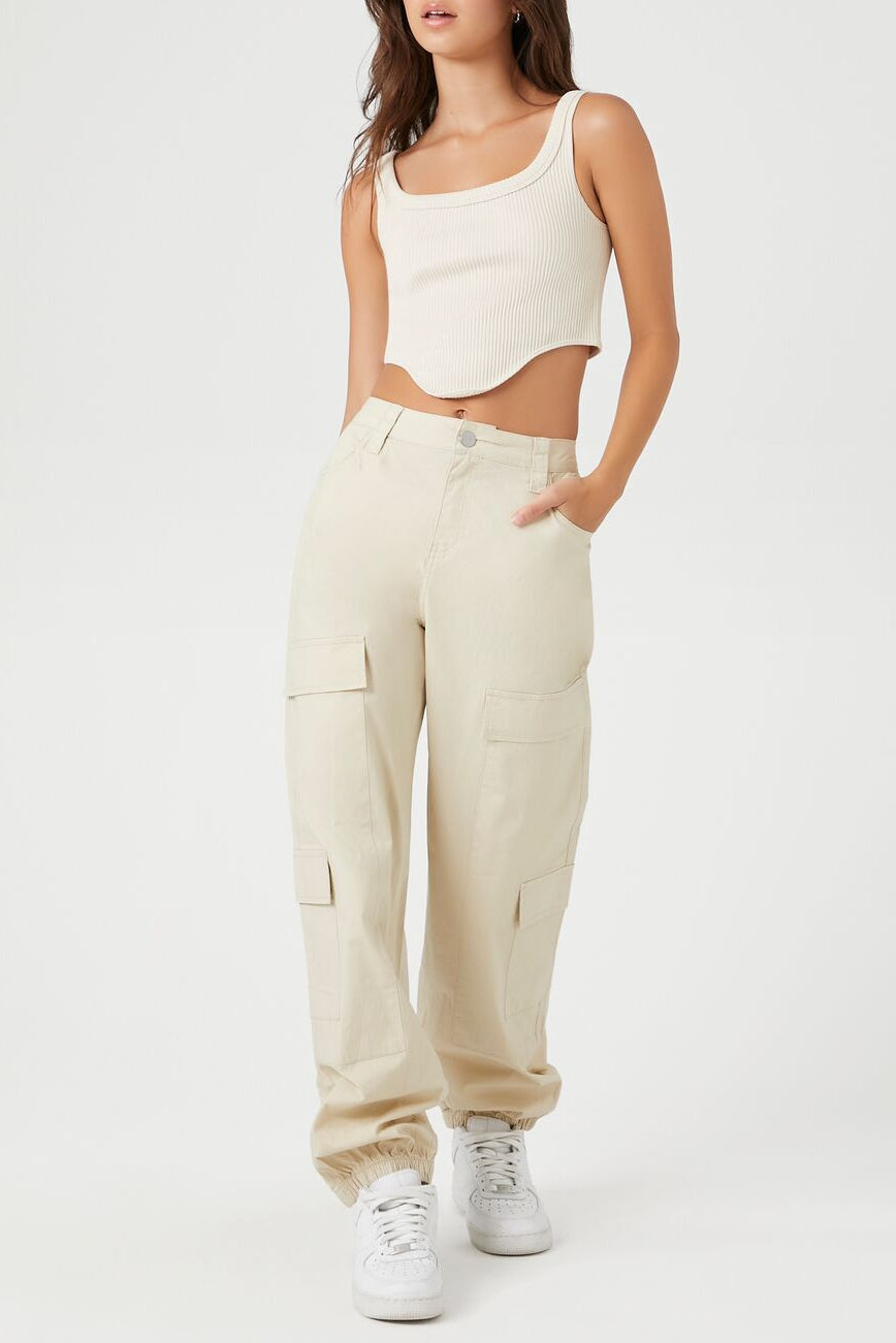  Forever 21 Seamless Curve-Hem Cropped Tank Top - birch - Bonton