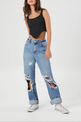 Seamless Curve-Hem Cropped Tank Top
