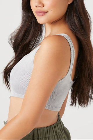 Seamless Ribbed V-Hem Tank Top