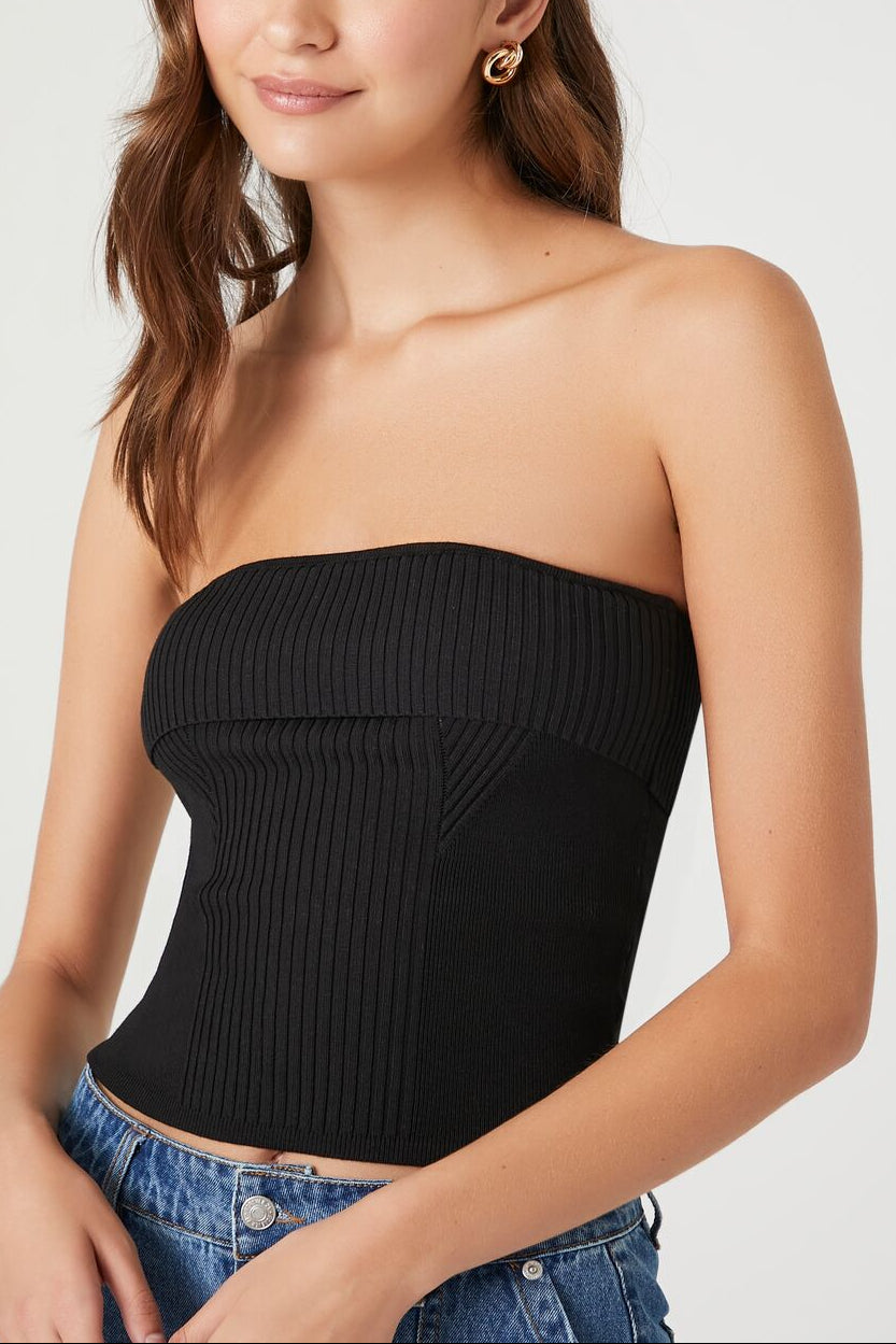 Forever 21 Ribbed Knit Tube Top - almond - Bonton