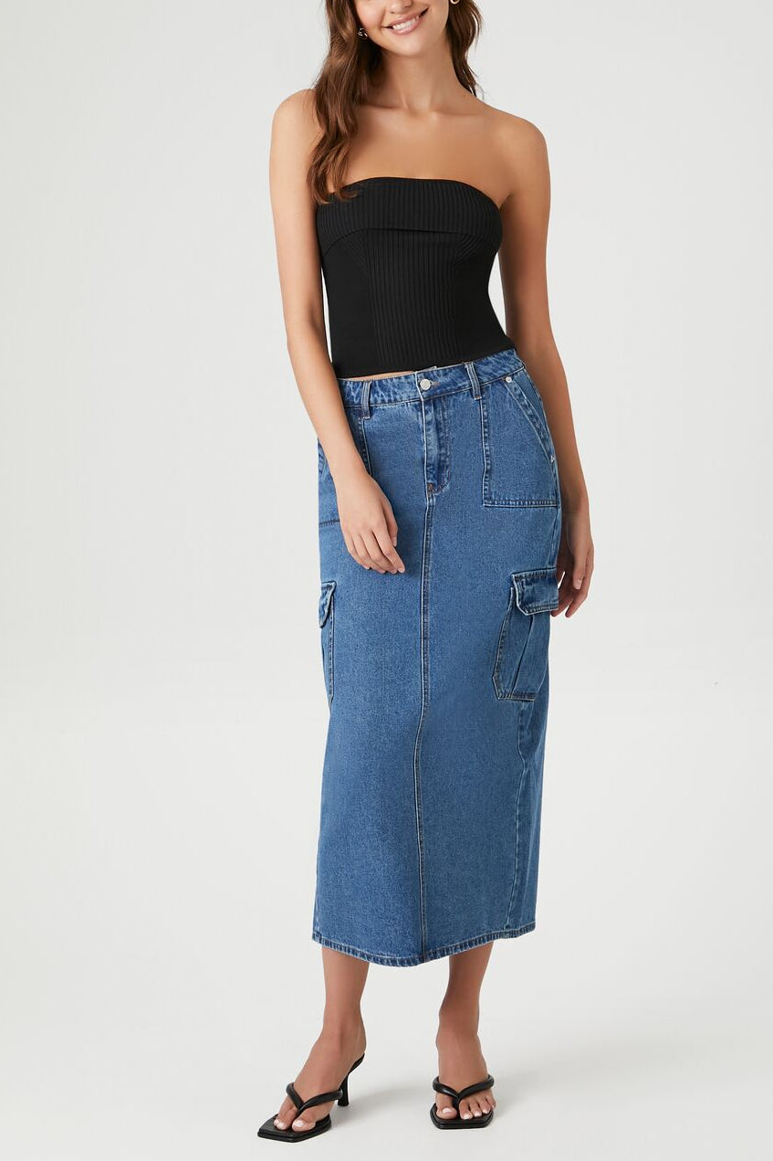  Forever 21 Ribbed Knit Tube Top - almond - Bonton