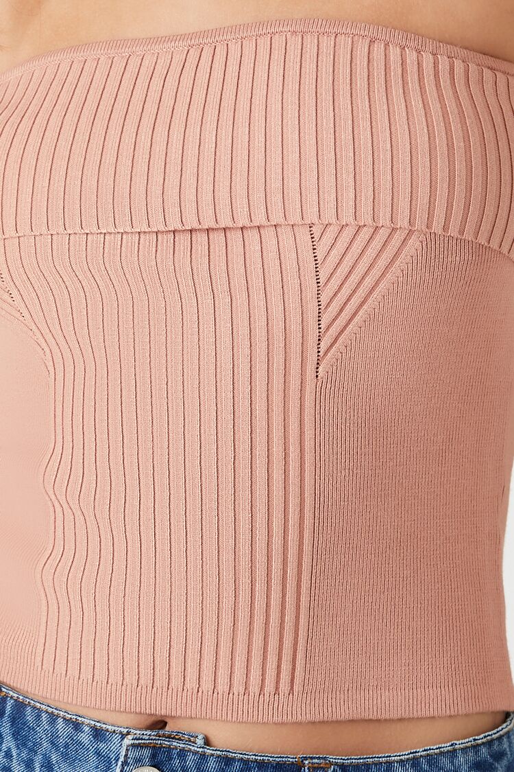 Forever 21 Ribbed Knit Tube Top - almond - Bonton