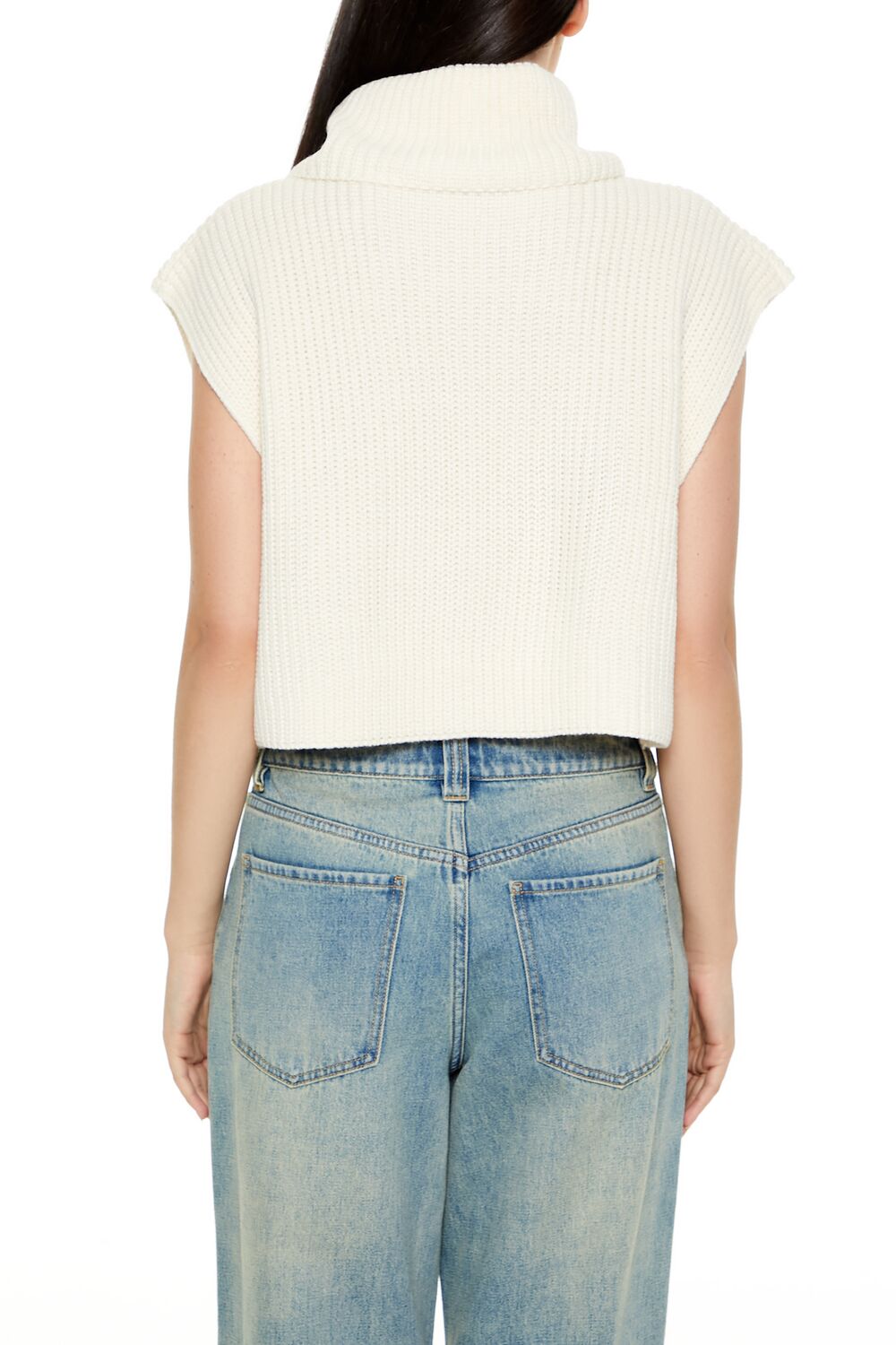  Forever 21 Cropped Sleeveless Turtleneck Sweater - black - Bonton
