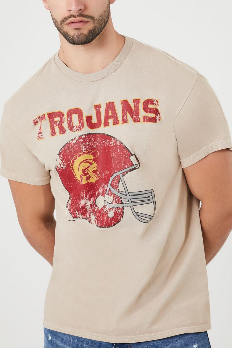  Forever 21 Trojans Graphic Tee - taupe multi - Bonton