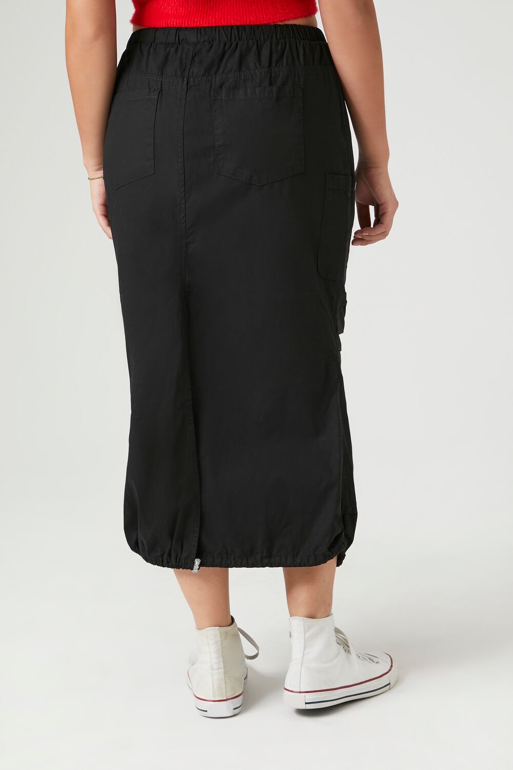  Forever 21 Cargo Midi Skirt - black - Bonton
