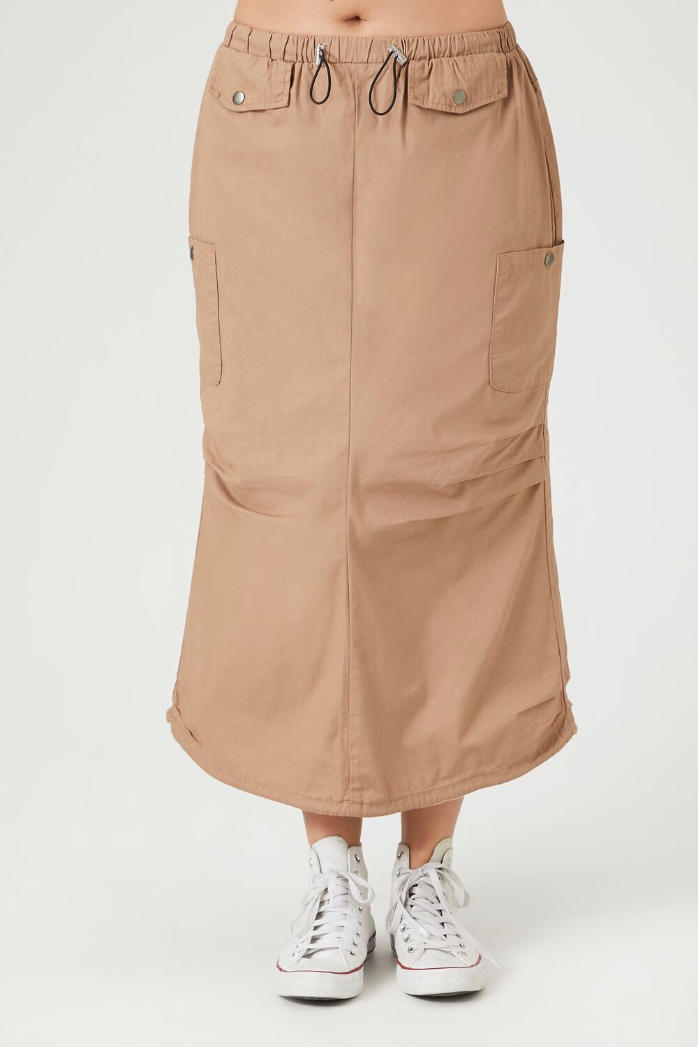  Forever 21 Cargo Midi Skirt - black - Bonton