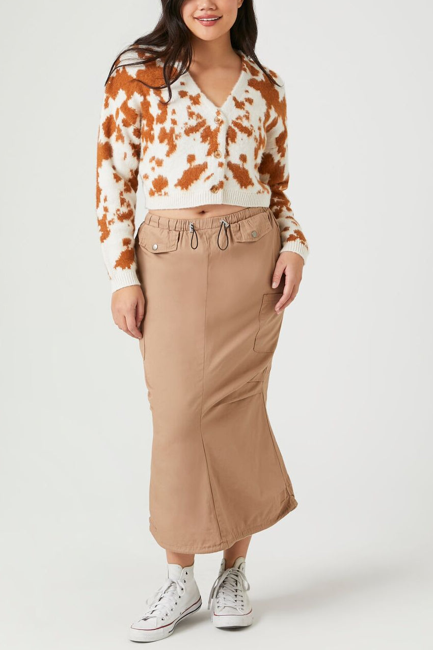  Forever 21 Cargo Midi Skirt - black - Bonton