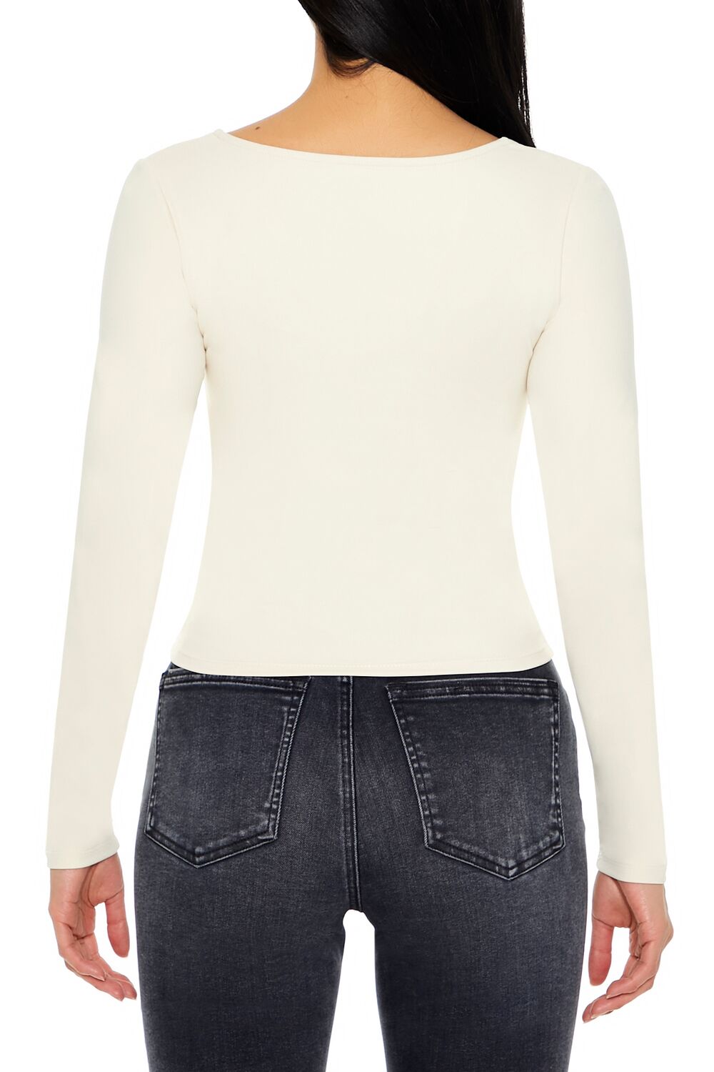  Forever 21 Sculpt Shape Square-Neck Top - cream - Bonton