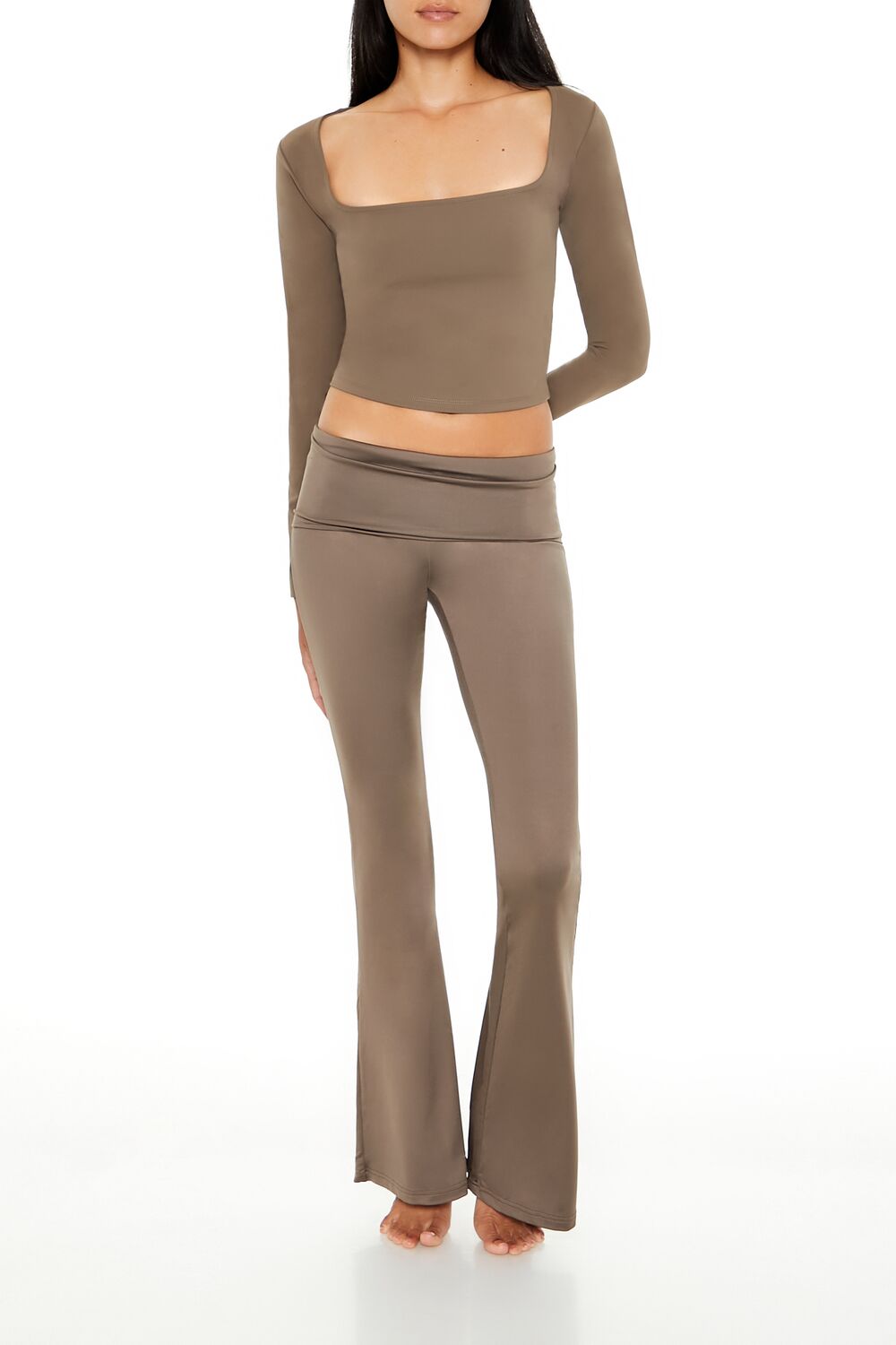  Forever 21 Sculpt Shape Square-Neck Top - cream - Bonton