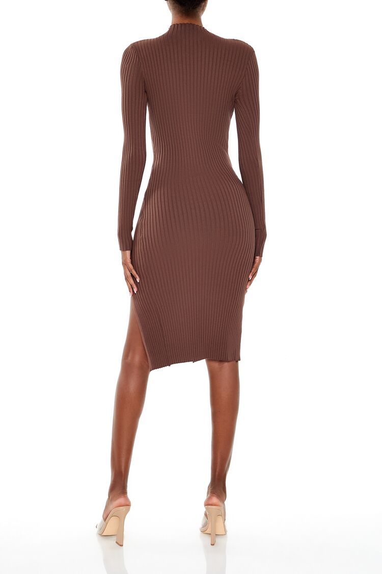  Forever 21 Ribbed Knit Midi Sweater Dress - walnut - Bonton