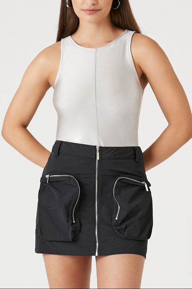  Forever 21 Cargo Mini Skirt - cream - Bonton