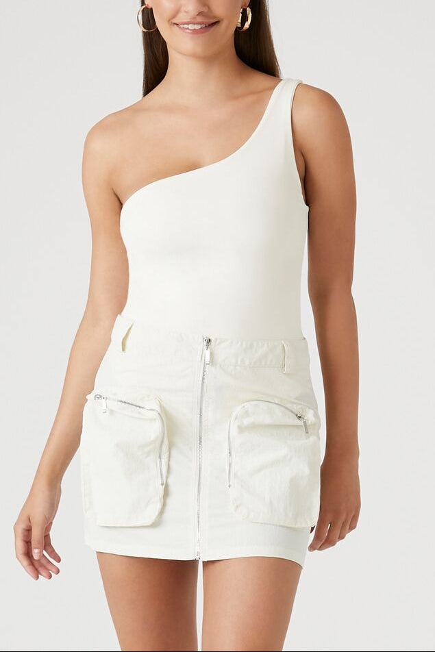  Forever 21 Cargo Mini Skirt - cream - Bonton