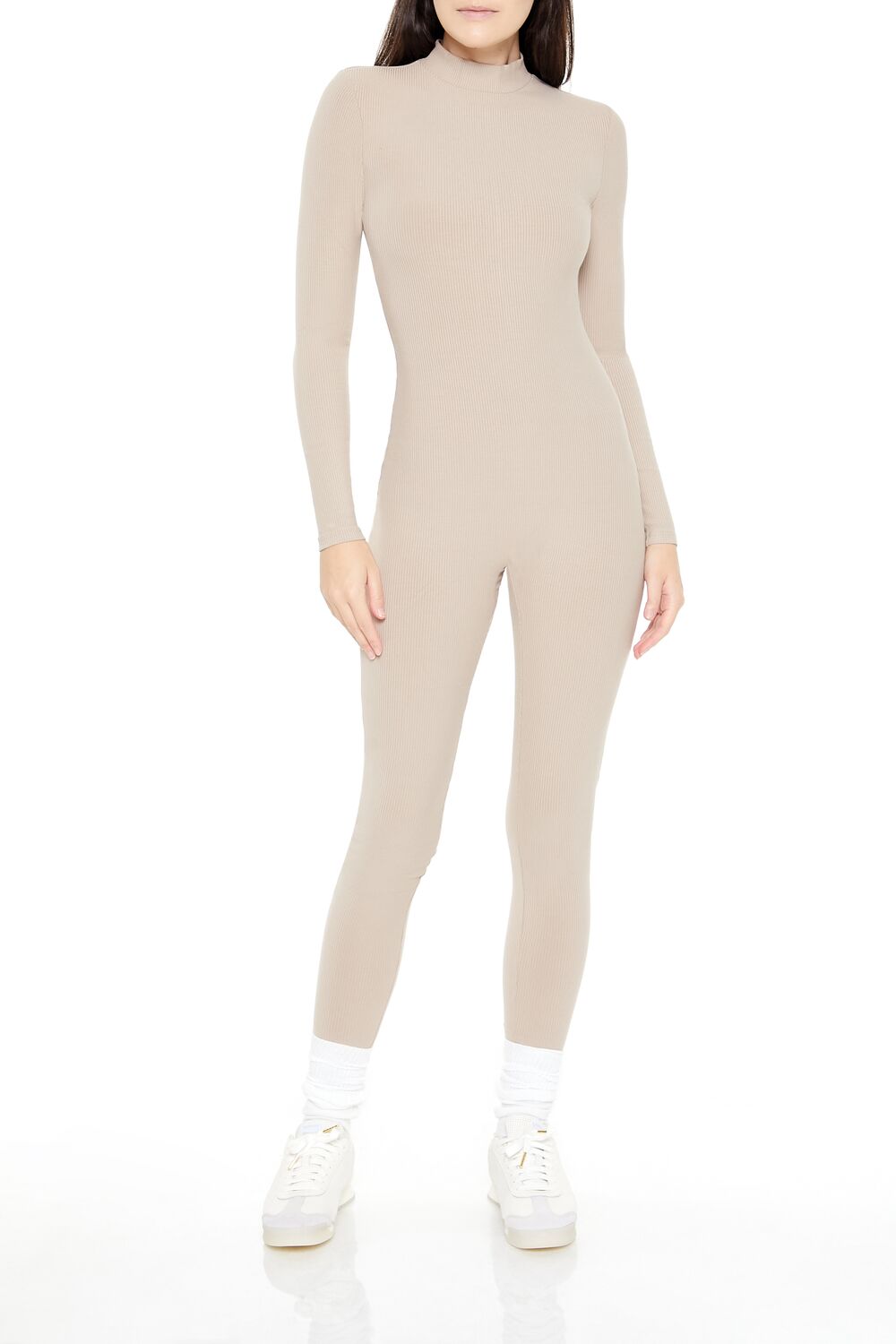  Forever 21 Fitted Mock Neck Jumpsuit - black - Bonton