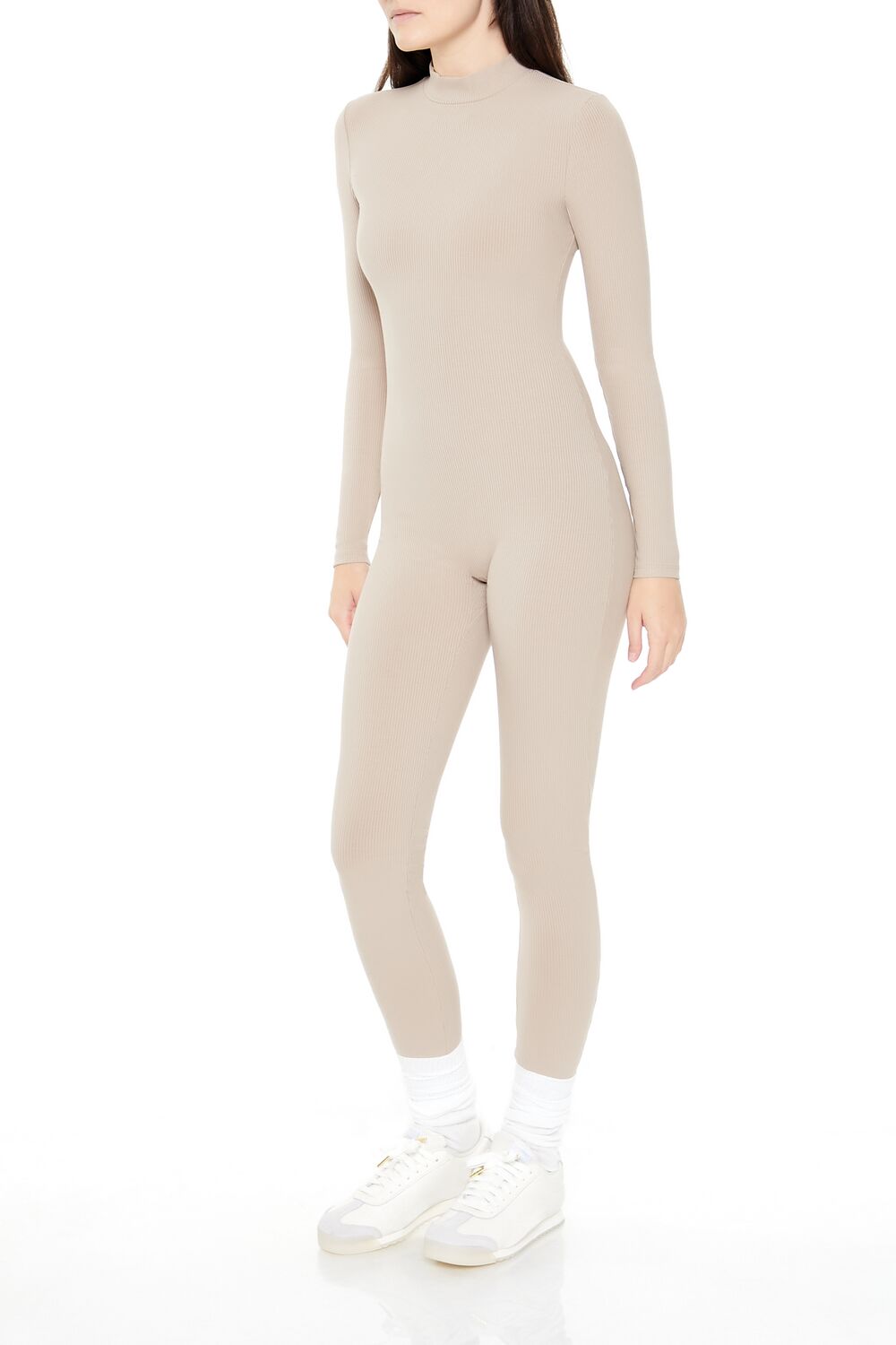  Forever 21 Fitted Mock Neck Jumpsuit - black - Bonton