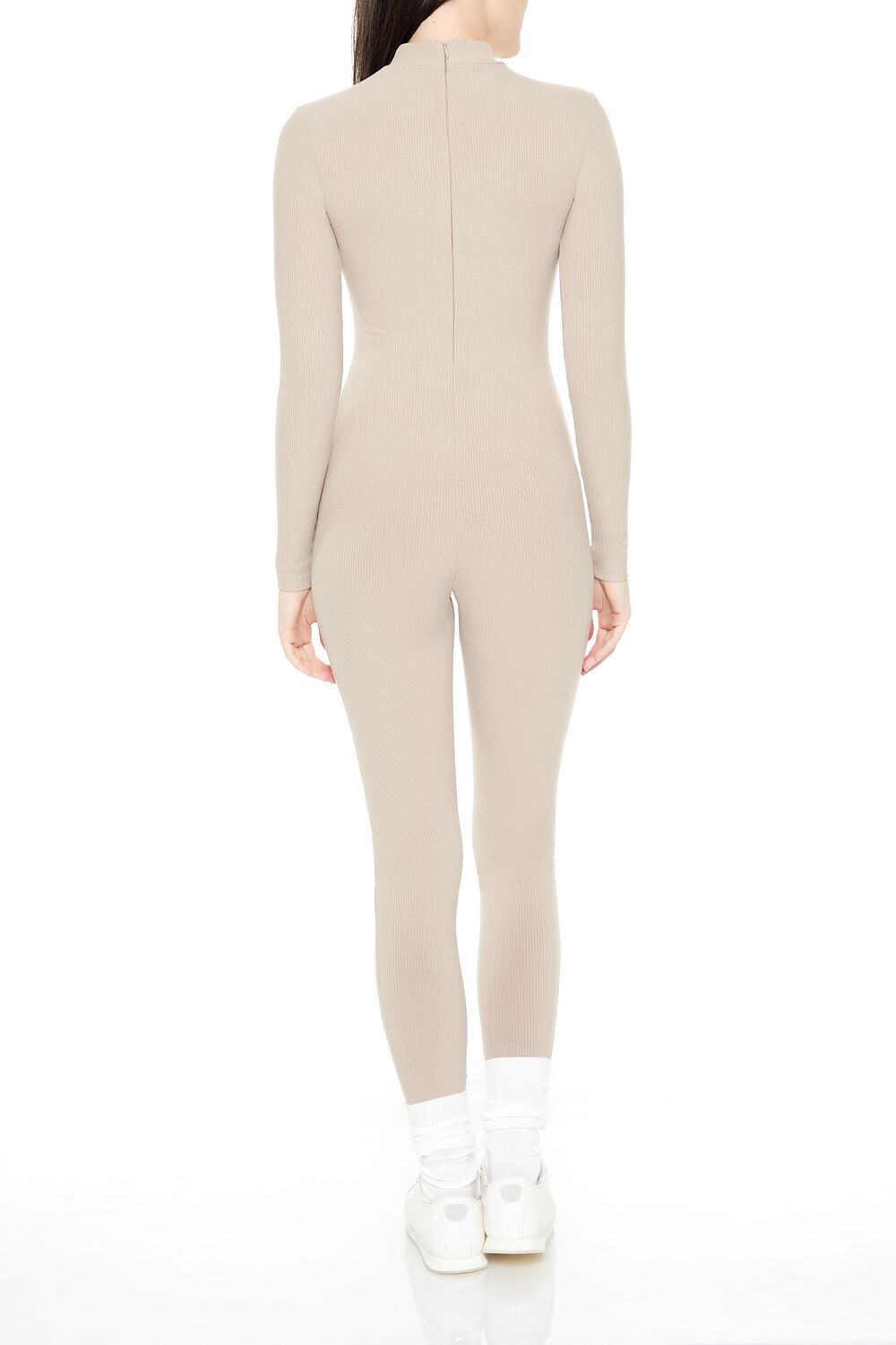  Forever 21 Fitted Mock Neck Jumpsuit - black - Bonton