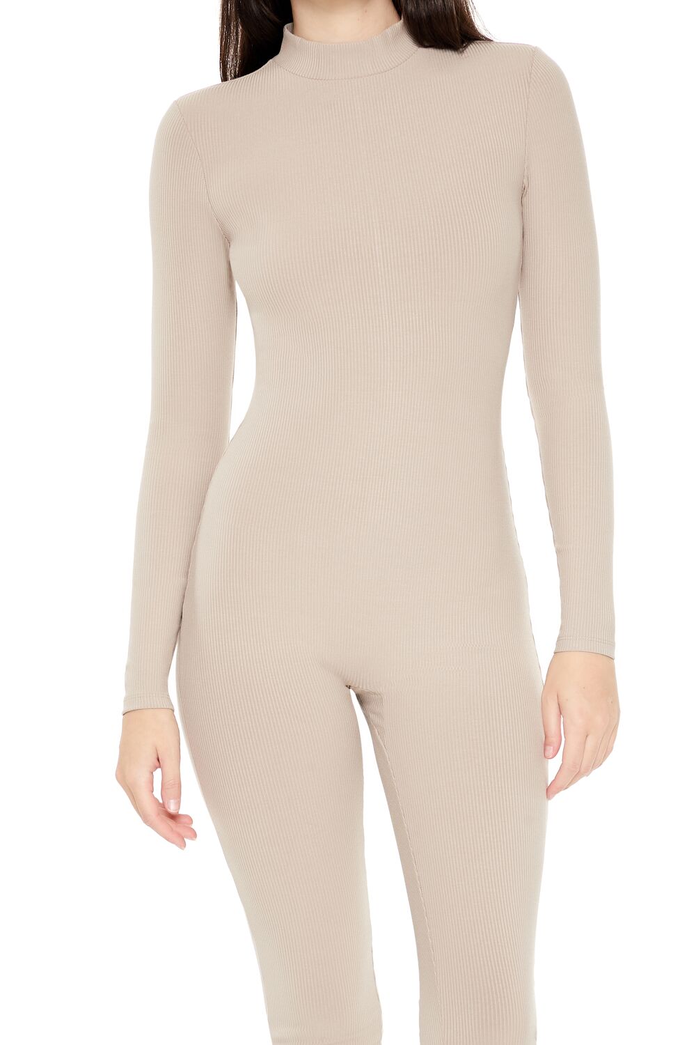 Forever 21 Fitted Mock Neck Jumpsuit - black - Bonton
