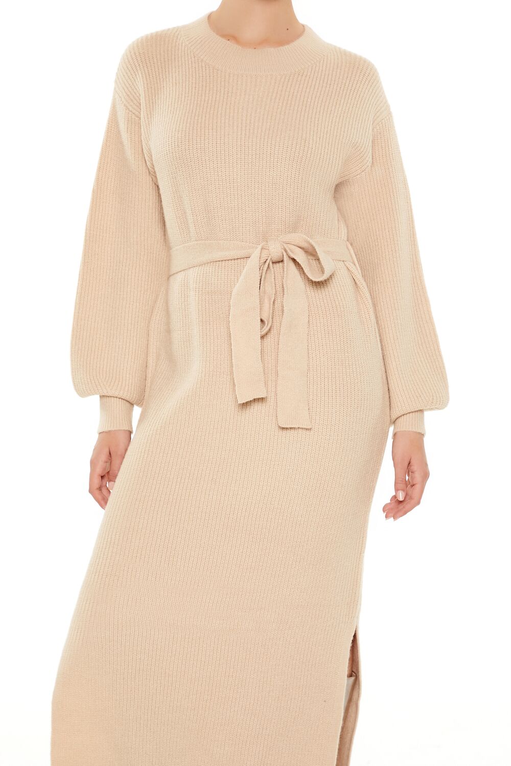  Forever 21 Tie-Front Midi Sweater Dress - black - Bonton