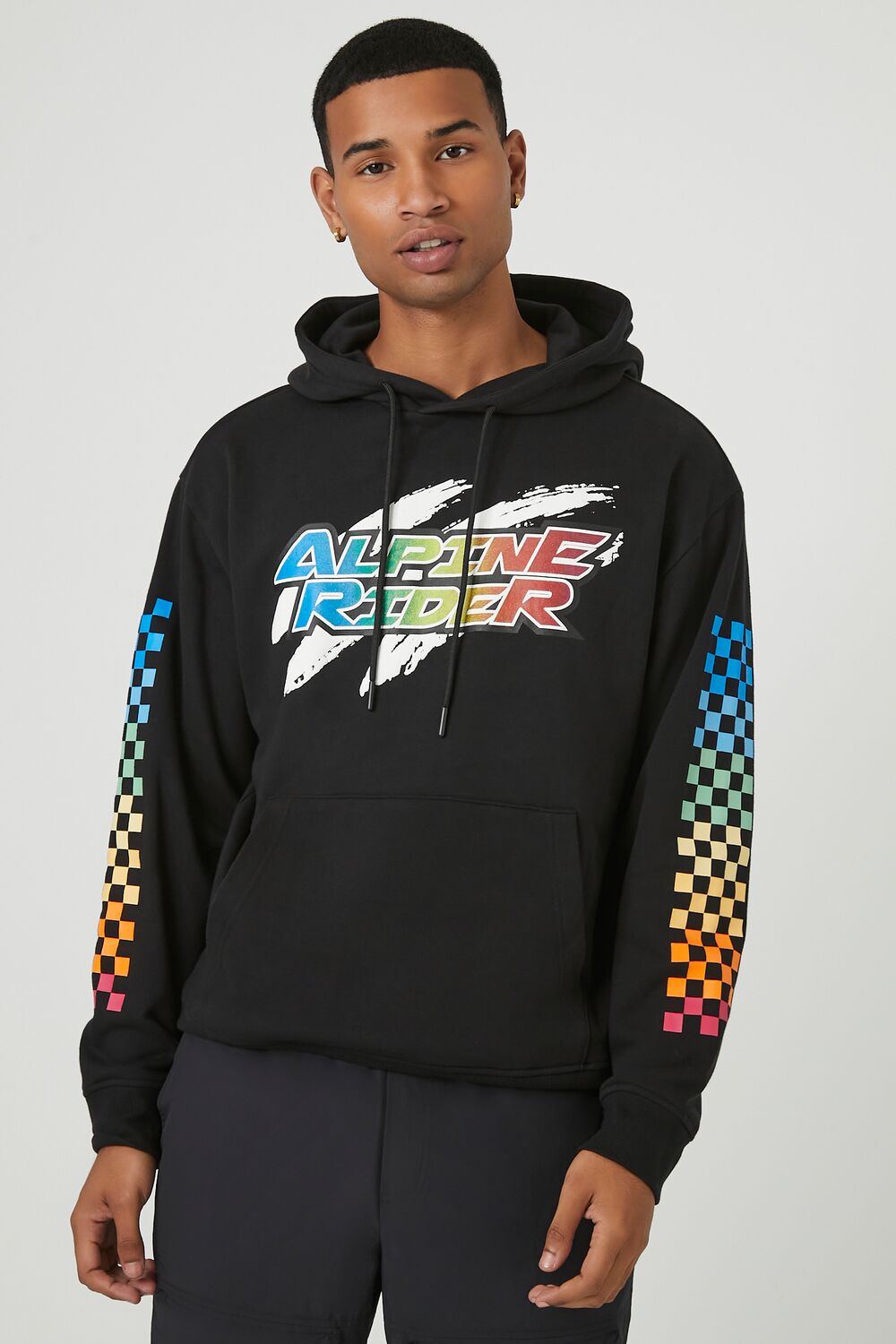 Forever 21 Alpine Rider Graphic Hoodie - black multi - Bonton