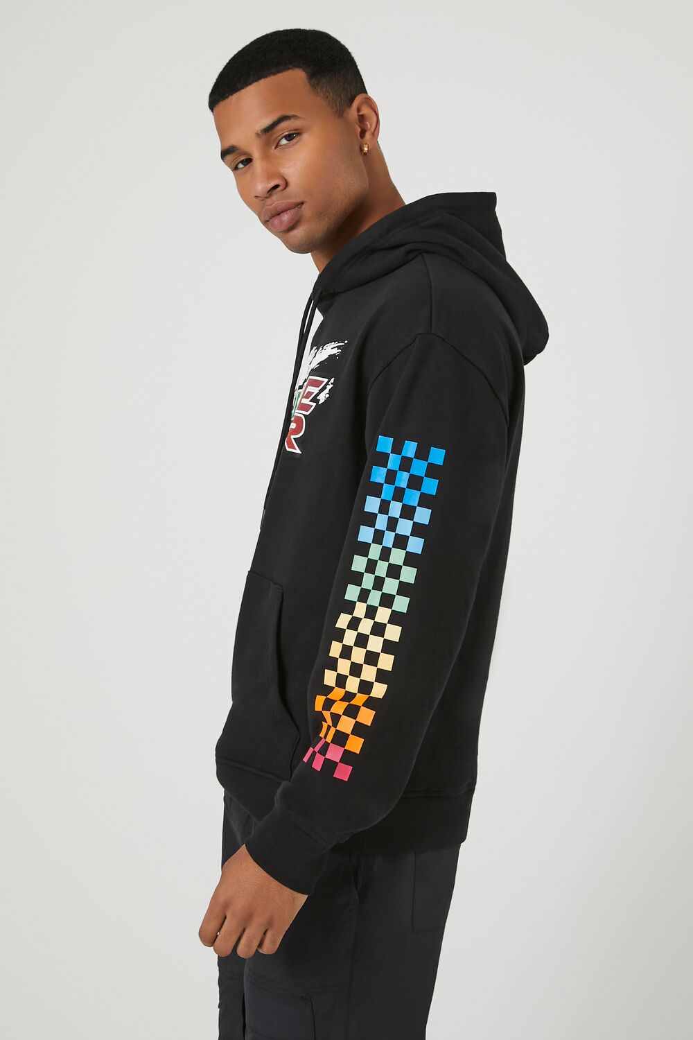  Forever 21 Alpine Rider Graphic Hoodie - black multi - Bonton