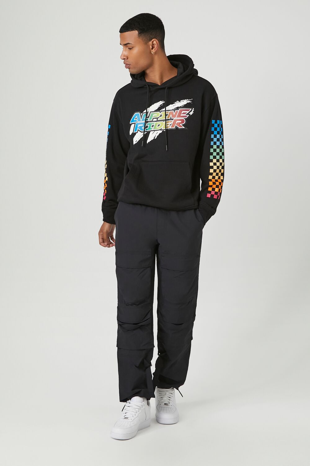  Forever 21 Alpine Rider Graphic Hoodie - black multi - Bonton