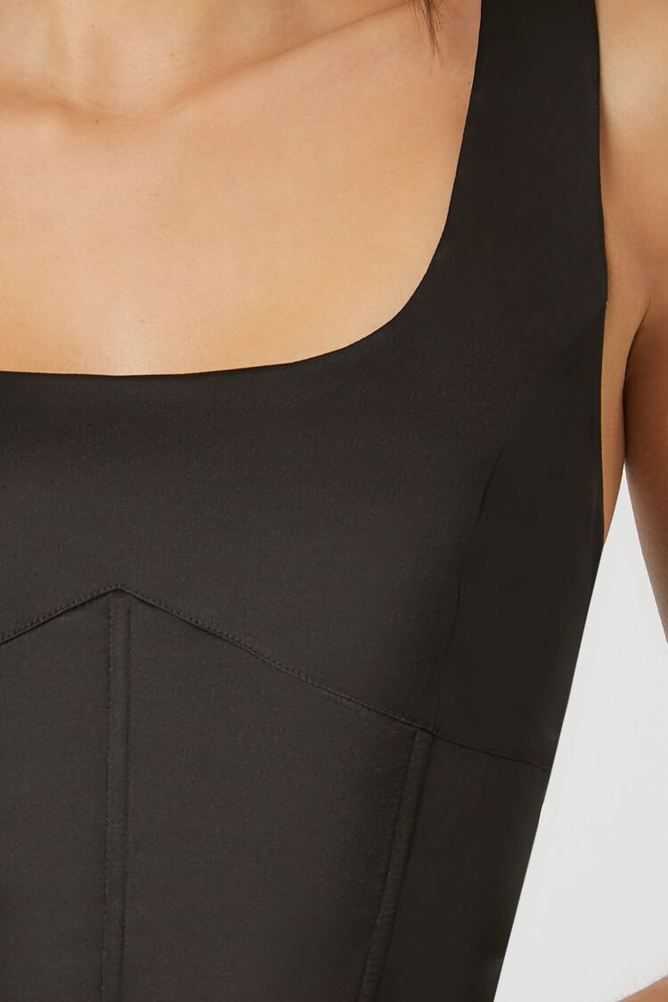  Forever 21 Satin Corset Crop Top - black - Bonton