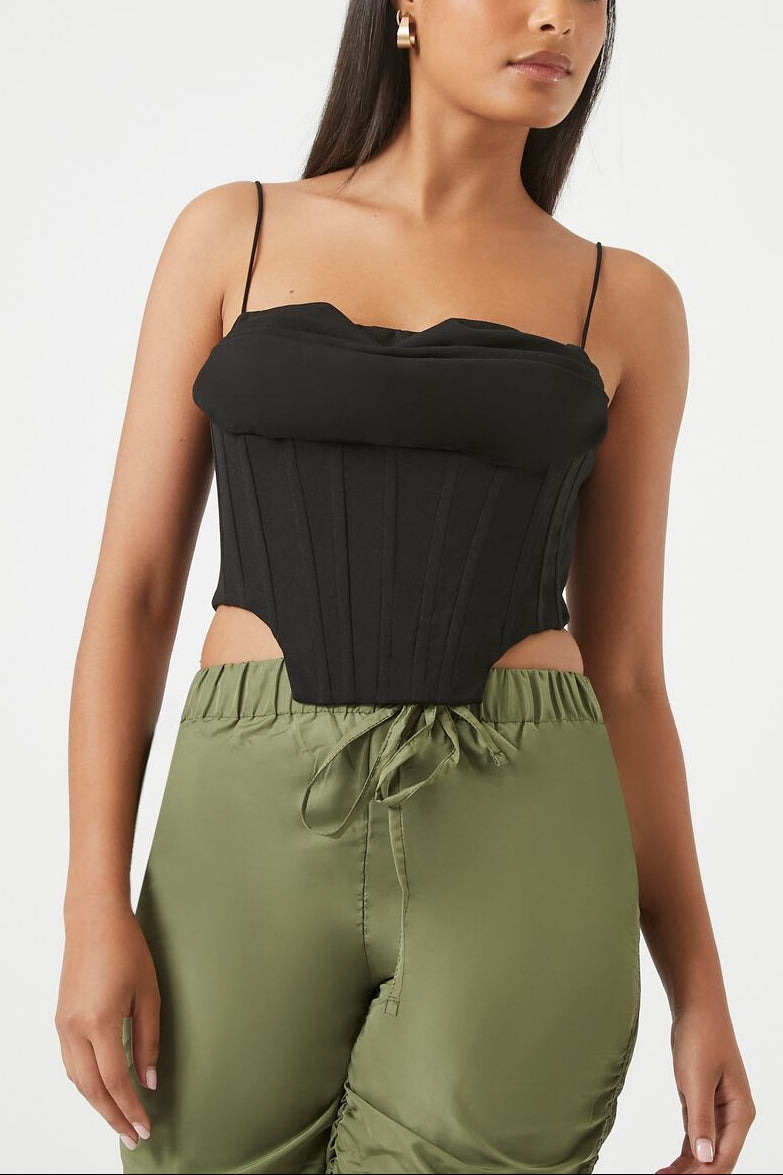  Forever 21 Corset Cropped Cami - black - Bonton
