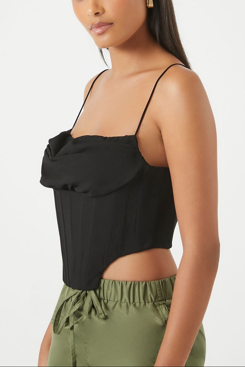  Forever 21 Corset Cropped Cami - black - Bonton