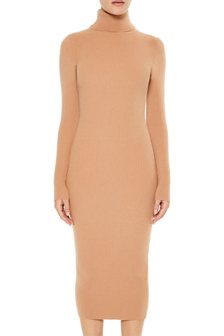 Mock Neck Midi Sweater Dress