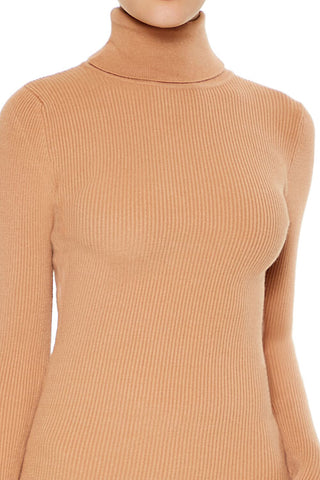 Mock Neck Midi Sweater Dress