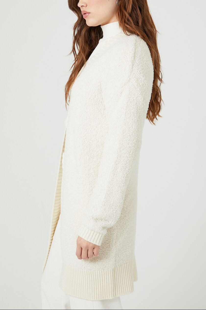  Forever 21 Open-Front Cardigan Sweater - cream - Bonton