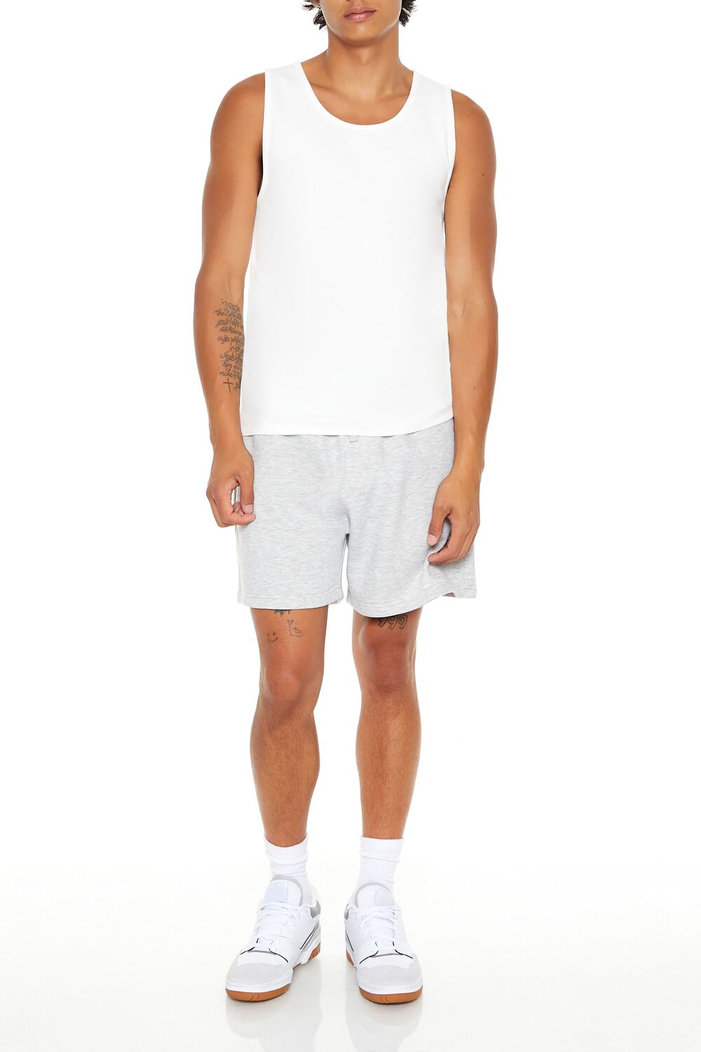  Forever 21 Ribbed Knit Tank Top - white - Bonton