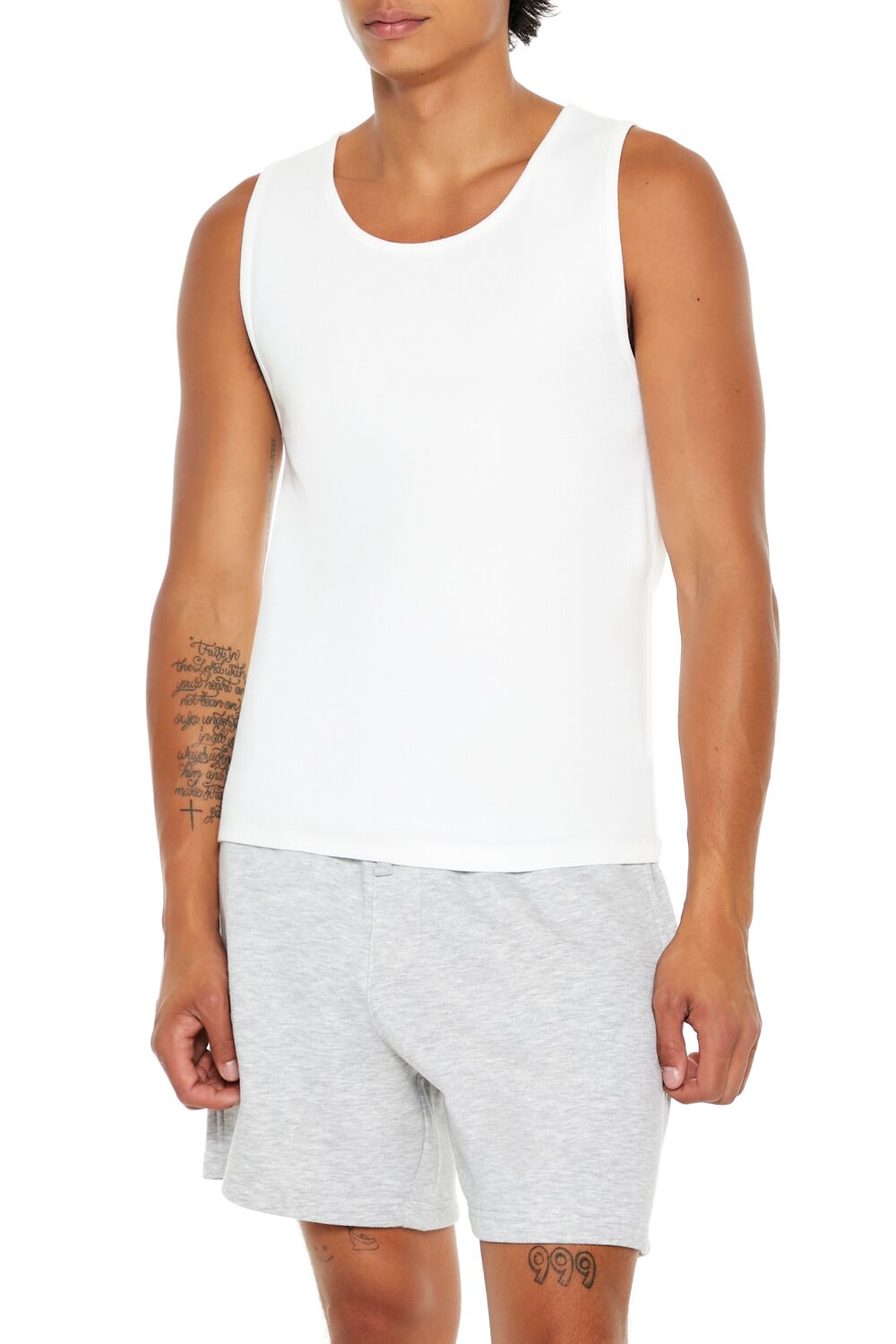  Forever 21 Ribbed Knit Tank Top - white - Bonton