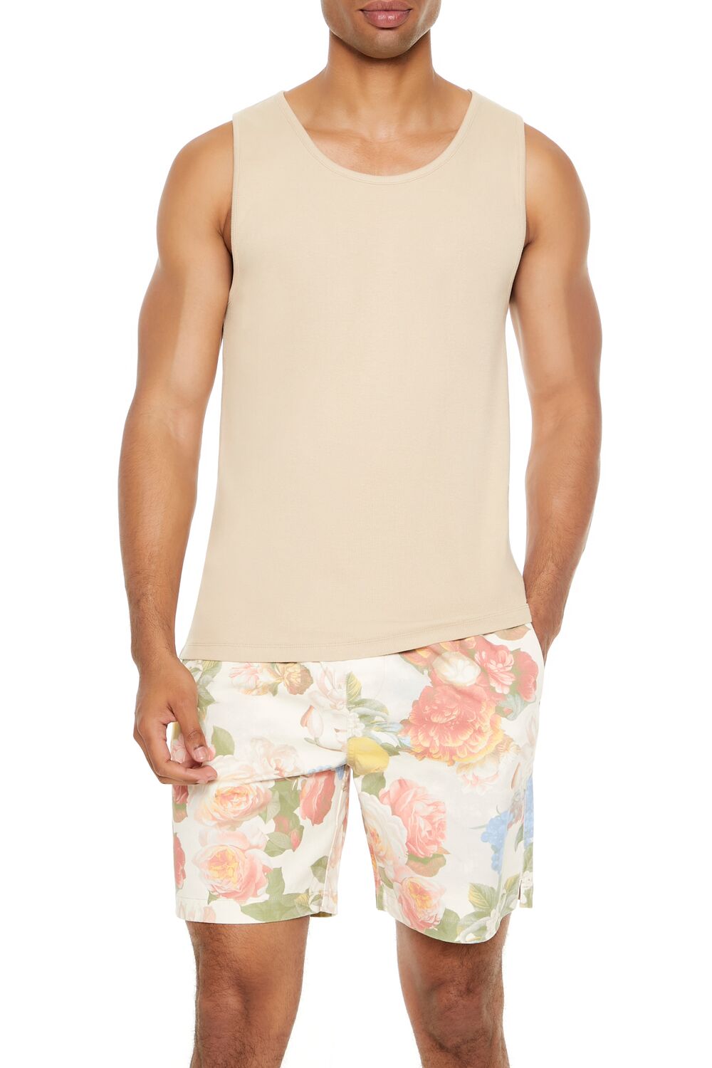  Forever 21 Ribbed Knit Tank Top - white - Bonton
