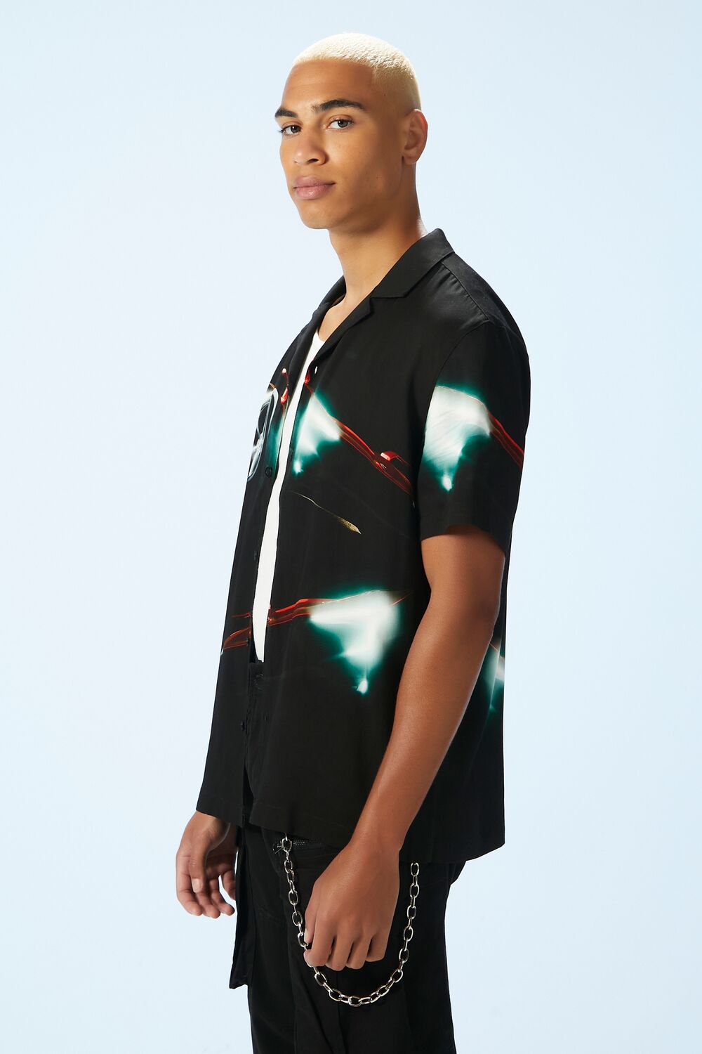  Forever 21 Abstract Car Print Shirt - black multi - Bonton