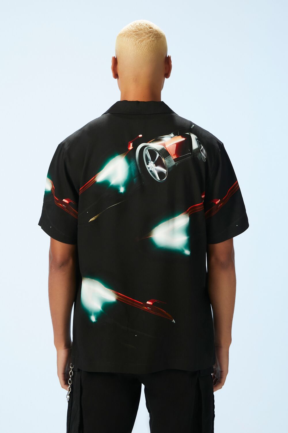  Forever 21 Abstract Car Print Shirt - black multi - Bonton