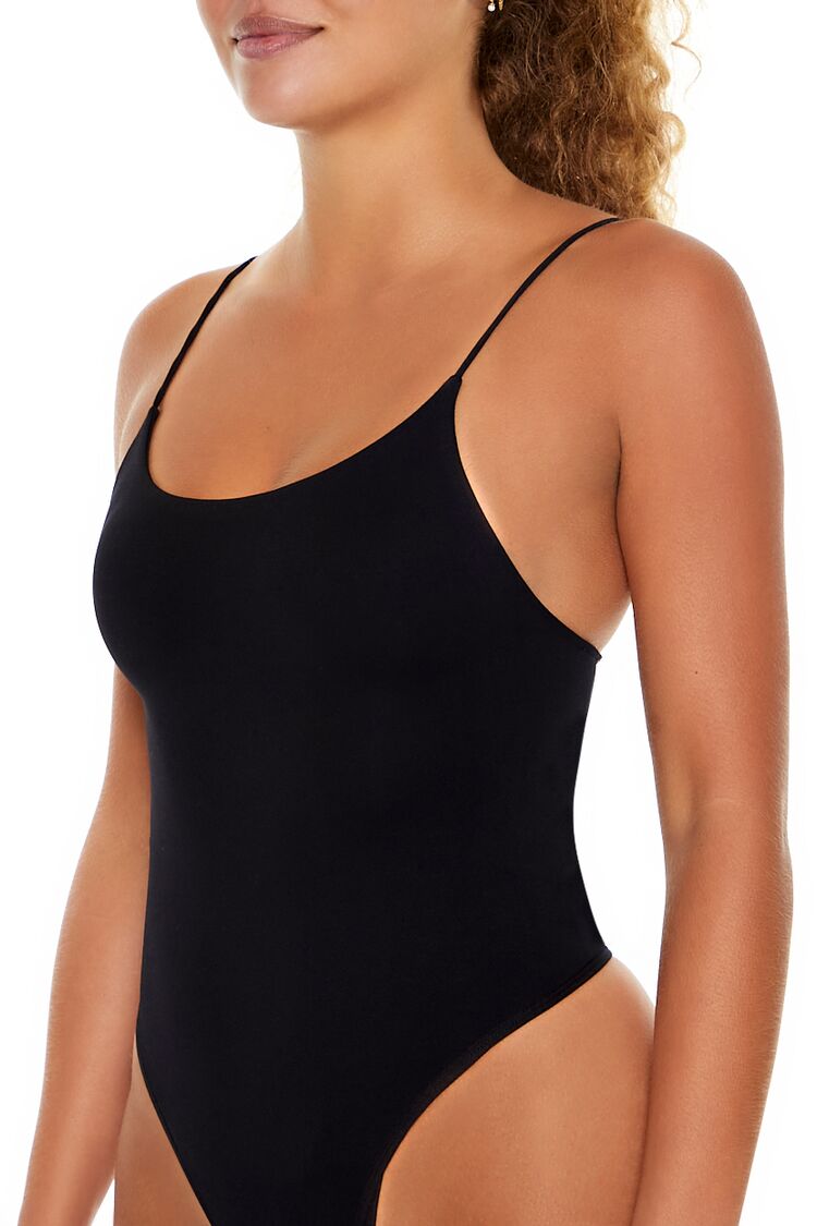  Forever 21 Seamless Cami Lingerie Bodysuit - black - Bonton