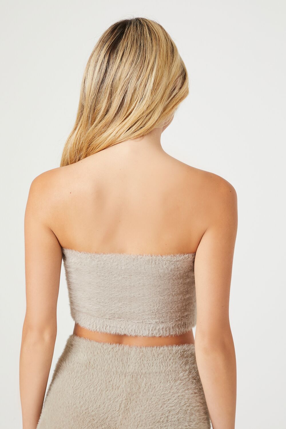  Forever 21 Fuzzy Sweater-Knit Tube Top - black - Bonton