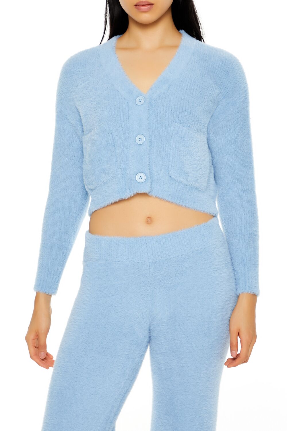  Forever 21 Fuzzy Cardigan Sweater - brown - Bonton