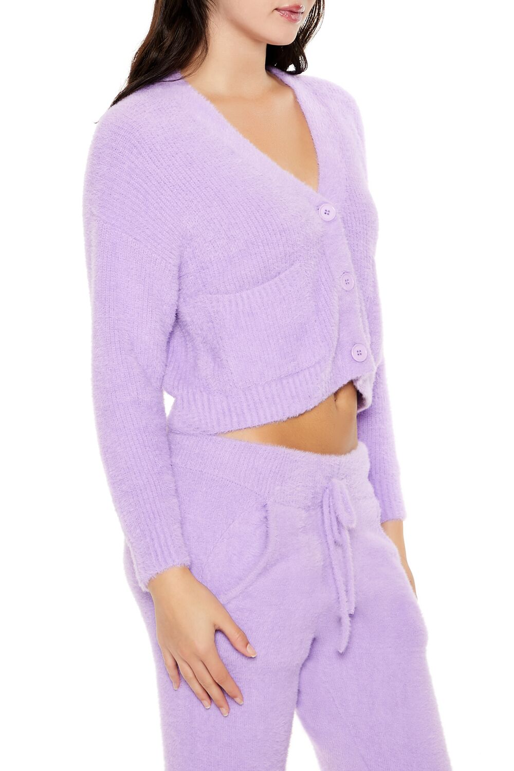  Forever 21 Fuzzy Cardigan Sweater - brown - Bonton