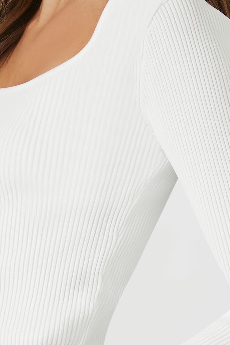  Forever 21 Sweater-Knit Scoop-Neck Crop Top - white - Bonton