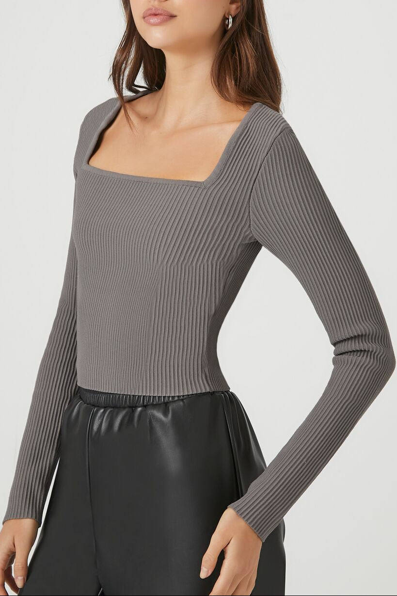 Forever 21 Ribbed Knit Sweater - white - Bonton