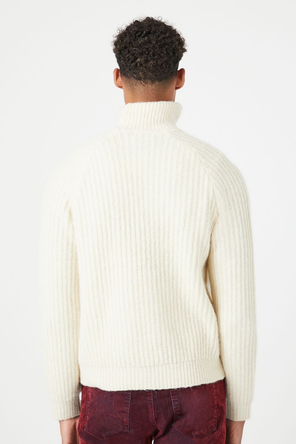  Forever 21 Turtleneck Raglan-Sleeve Sweater - white - Bonton