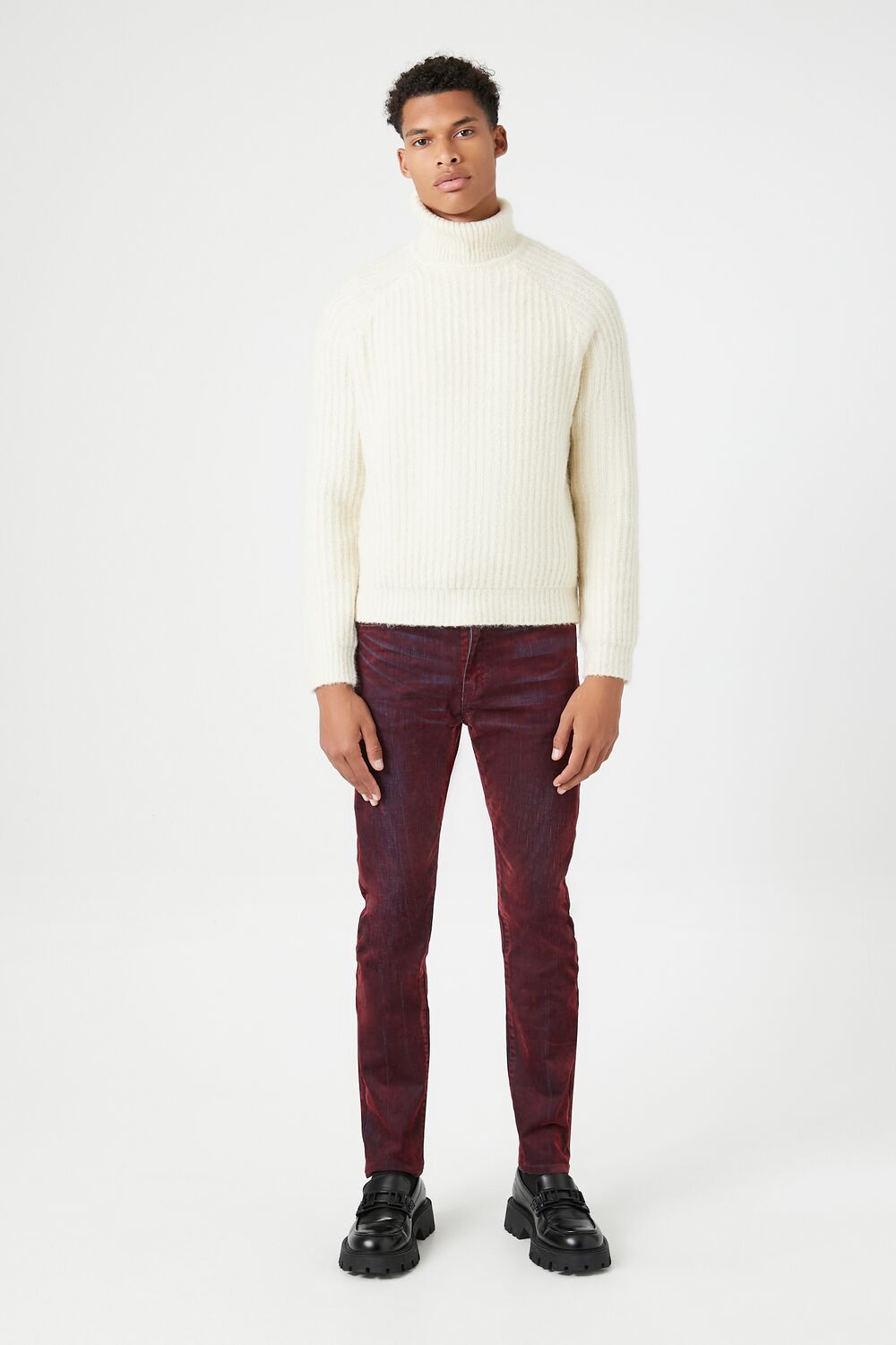  Forever 21 Turtleneck Raglan-Sleeve Sweater - white - Bonton